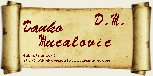 Danko Mučalović vizit kartica